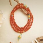 Baoshan Nanhong ice red 108 Buddha beads necklace beads strings women's multi-ring bracelet rosary strings-9