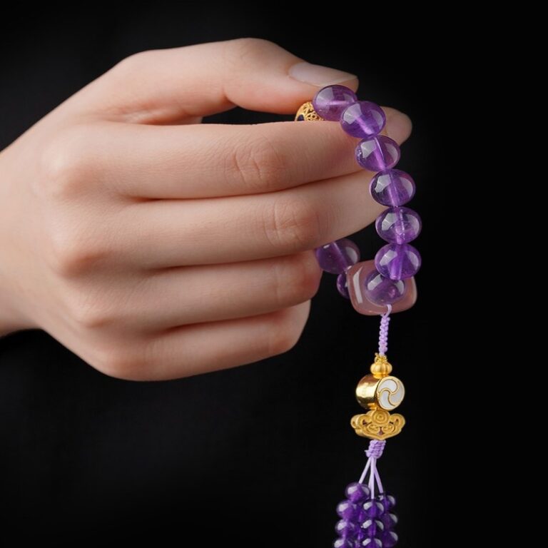 Amethyst bracelet 108 Buddha Beads Strings Female Nanhong Transfer Beads Rosary Finger Twist Literature Play-7