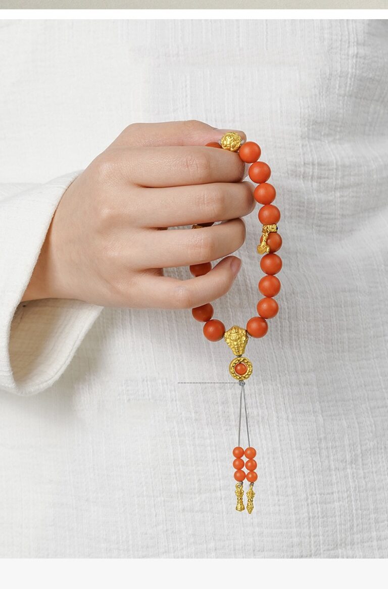 Baoshan Red Gold Hand-Held Rosary Buddha Beads Bracelet Female Bracelet-7