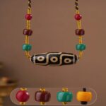 Nine-eyed dzi glass pendant Tibetan lanyard transfer beads agate necklace men and women models pendant-7