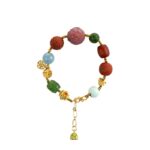 Multi-precious strings transfer beads jade beeswax nanhong jasper crystal turquoise accessories men and women bracelets-7