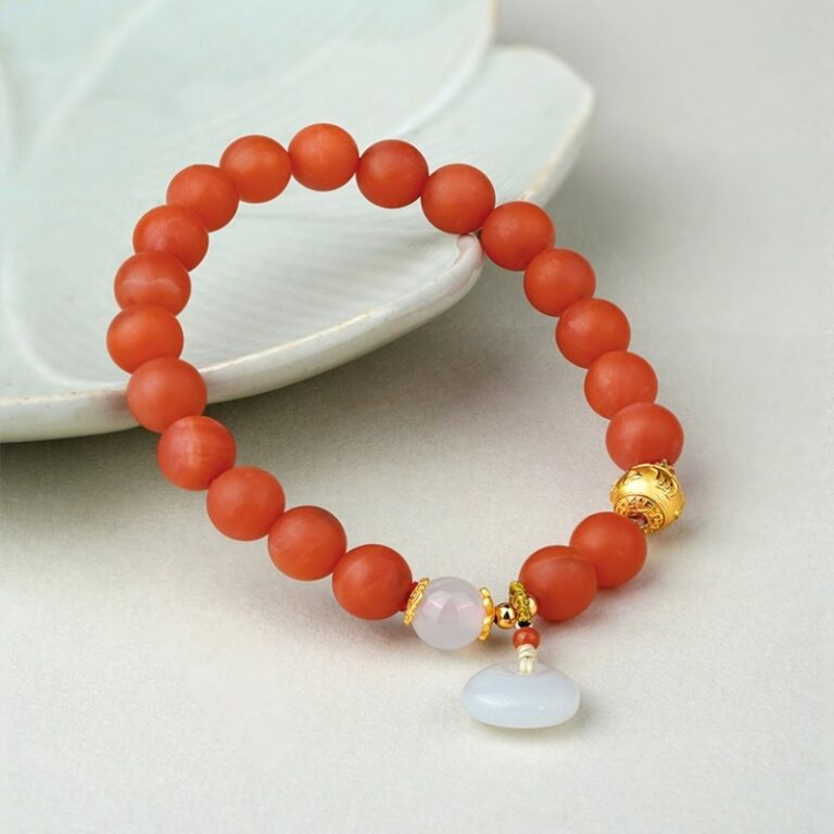 Baoshan southern red string women's red agate bracelet persimmon red beads rosary-7