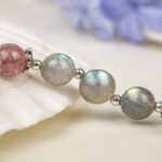 Moonstone Strawberry Crystal Doppelganger Bracelet Women's Peach Blossom Pink Crystal Transfer Beads Bracelet Beaded-7