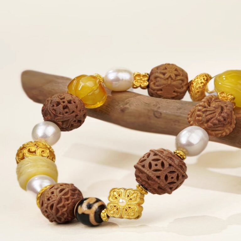 Vajra Bodhi Pearl Beeswax Multi Treasure String Women's Jadeite Jasper Transfer Beads Bracelet Beaded-8