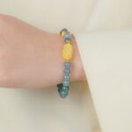 Blue jadeite strings for the current year lucky beads jade beads beaded bracelet women's birthday gift-9