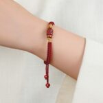 Cinnabar Hand Rope Six Character Truth Transfer Beads Lunar New Year Hand-Woven New Year Red Rope Red Bracelet-10