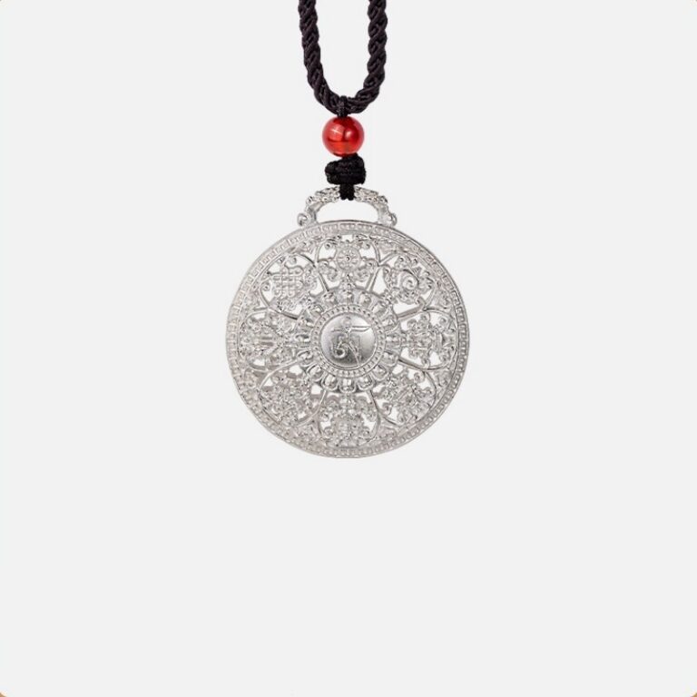 Eight Treasures Auspicious 999 Silver Pendant Necklace Men and Women Models This Year Tibetan Ethnic Style Collarbone Chain-9