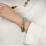 Pure Gold Bar Pendant Turquoise String Women's Tibetan Single Circle Ethnic Style Bracelet Ethnic Style-10