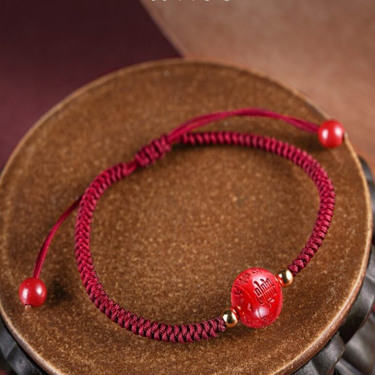 Cinnabar Red Rope Bracelet Men Women Lunar Year Dragon Hand String Beads Compilation Red Hand Rope Gift Jewellery-8