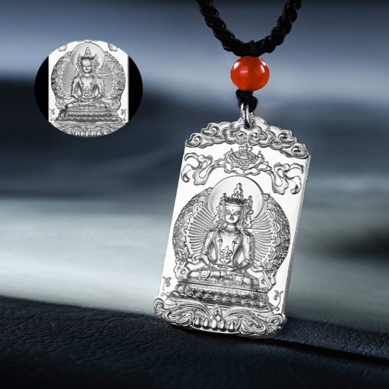 999 Pure Silver Buddha Pendant Necklace Men's This Year of the Dragon Year of Silver Jewellery This Life Buddha Necklace Female Models-11