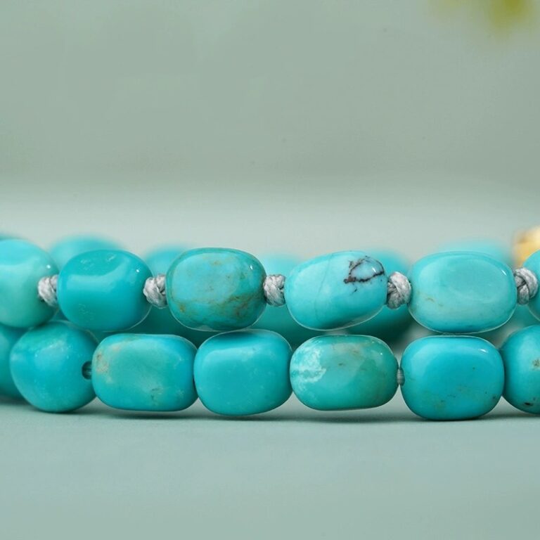 Turquoise strings random beads nanhong transfer beads women's niche Tibetan disc play bracelet-9