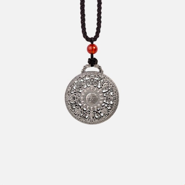 Eight Treasures Auspicious 999 Silver Pendant Necklace Men and Women Models This Year Tibetan Ethnic Style Collarbone Chain-10