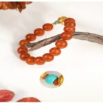 Sichuan material nanhong agate strings women's persimmon red Lunar New Year transit beads bracelet-8