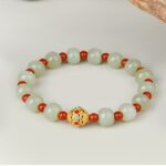 Hetian jade jasper string female transit beads Nanhong beeswax Ruyi women's multi-precious bracelet-10