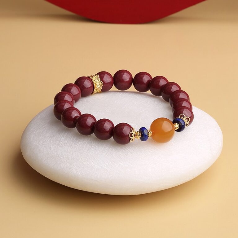 Cinnabar strings beeswax transfer beads birthday gift new red women's bracelets for the current year-12