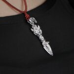 Demon descending vajra and pestle pendant women Tibetan Tibetan 999 foot silver vajra peg necklace men's premium feeling-12