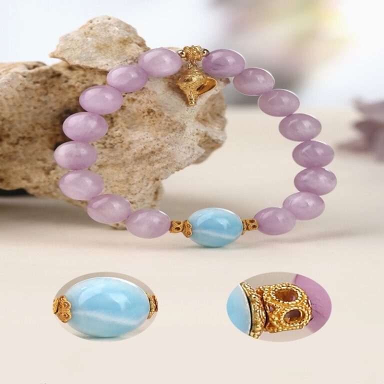 Amethyst Lithium Faixi Spinning Treasure String Haiyanite Women's Lunar New Year Transfer Beads Amethyst Peach Blossom Bracelet-7