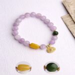 Flourishing dream shadow purple lithium Hui strings beeswax and field jade pearl women's hand accessories dream purple bracelet-11