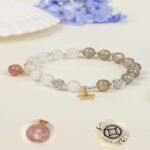 Moonstone Strawberry Crystal Doppelganger Bracelet Women's Peach Blossom Pink Crystal Transfer Beads Bracelet Beaded-11