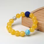 925 Silver Six Character Truth Weighing Beeswax String Three Eyes Dzi Bead Bracelet for Women-2