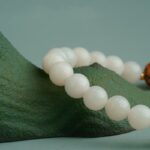 White Jade Strand Red Flesh Tiger Tooth Dzi Bead Tibetan Women's Simple Niche Design Bracelet-14