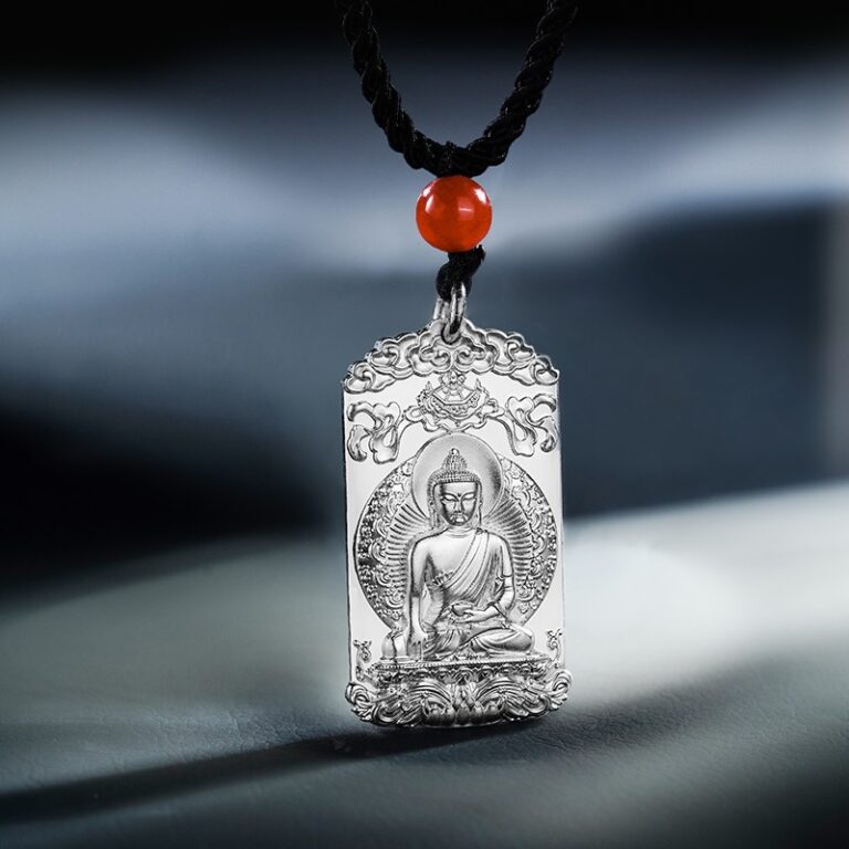 999 Pure Silver Buddha Pendant Necklace Men's This Year of the Dragon Year of Silver Jewellery This Life Buddha Necklace Female Models-21