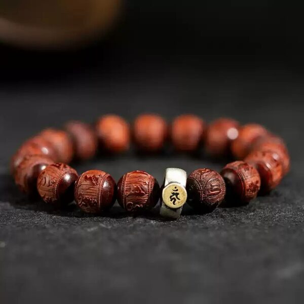 Sandalwood Six Character Truth String Buddha Beads Men's and Women's Lunar New Year Dragon Bracelet-1