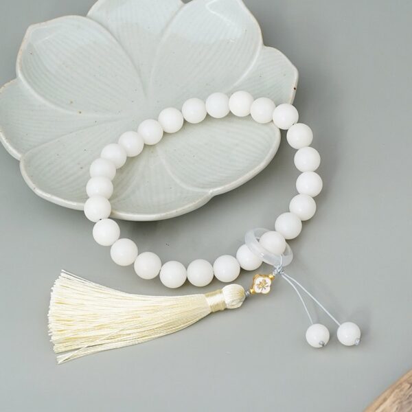 White Jade Bodhi String Tassel Handheld Rosary Buddha Beads 925 Silver Lucite Running Ring Bodhi Root Beads-1