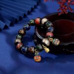 Fragrant Grey Glaze Beads Bracelet Cinnabar Rabbit Year of The Year of The Birth of The Year Gift Swallowing Gold Beast Bracelet Incense Grey Porcelain Bracelet-1