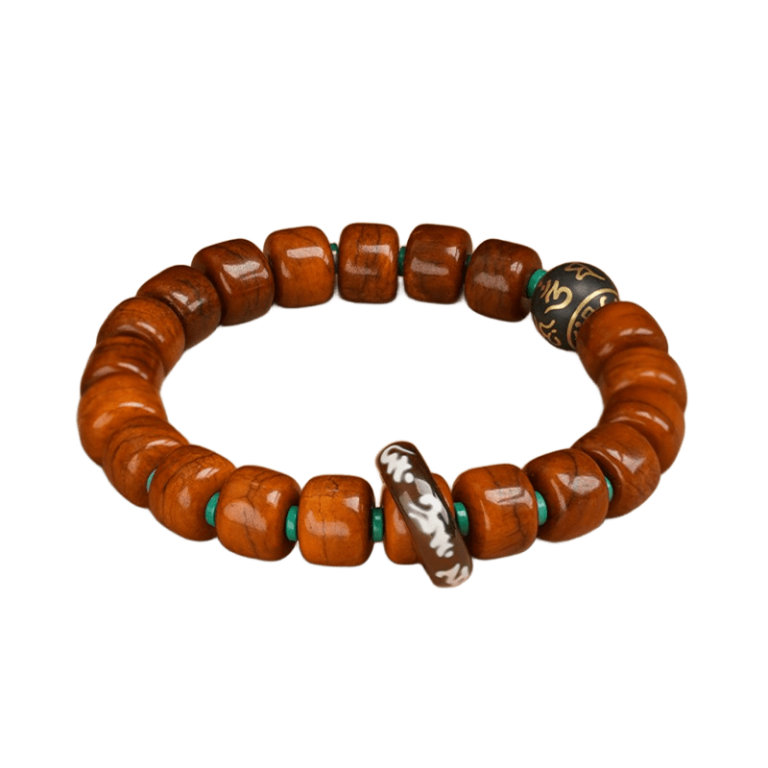 Beef Bone Skewers Dzi Beads Tibetan Fragrance Ash Buddha Beads Rosary Agate Running Ring Men's Bracelet