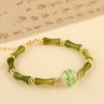 Green Jade Jiejie Master String Upper Shore Peace Good Luck Inviting Peach Blossom National Style Hand String Chain-1