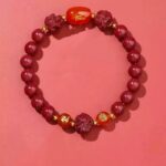 High Content of Cinnabar String Transfer Beads Year of The Dragon Bracelet Natal Year Amulet Transformation Bracelet-14