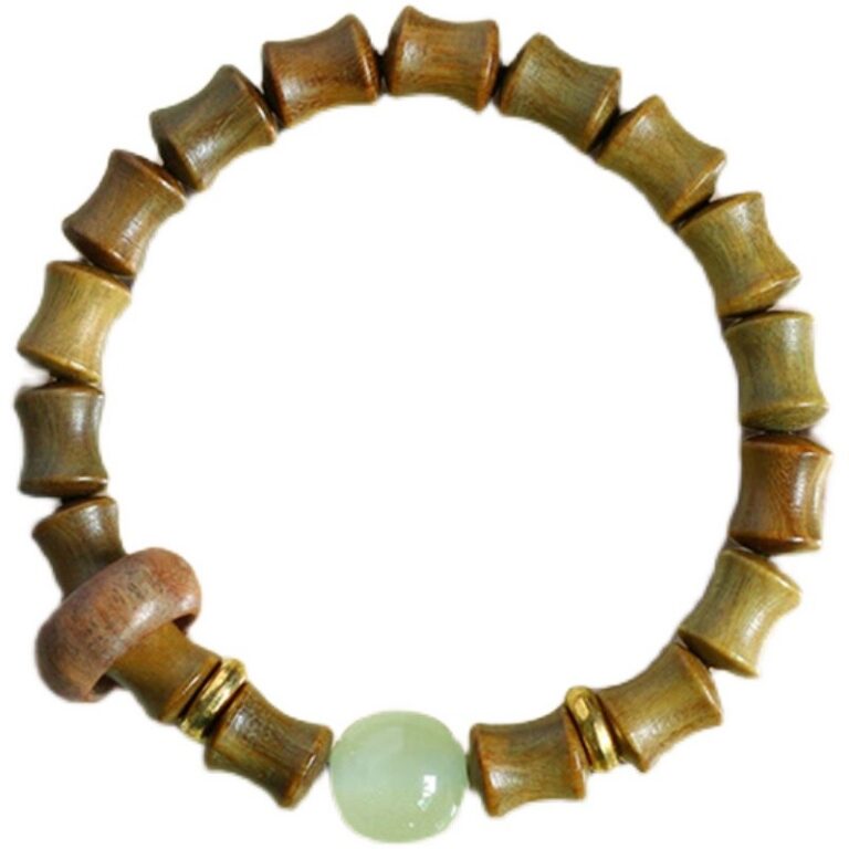 Luminous Stone Bracelet Natural Green Sandalwood Bracelet Natural Jade Buddha Beads