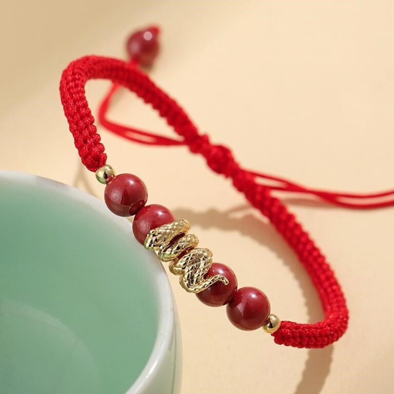 Year of the Snake Bracelet Snake Cinnabar Amulet Transit Red Rope Hand-Woven Peaceful Hand Rope-12