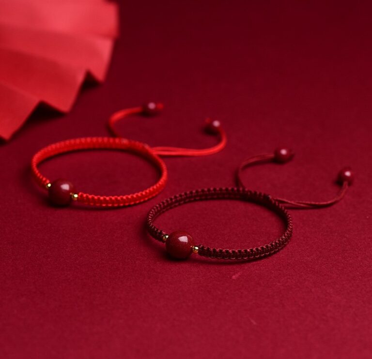 Natural Cinnabar Lunar New Year Red Rope Bracelet Women's Braided Hand Rope Men's Couple String Genus Year of the Dragon Gift-3