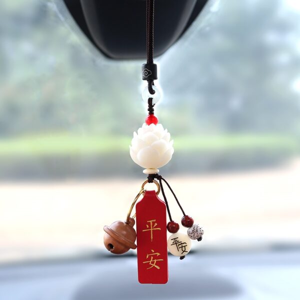 Car Pendant Car Pendant Bodhi Root Lotus Rear View Mirror Pendant Men and Women Hanging Ornaments Pendant-1