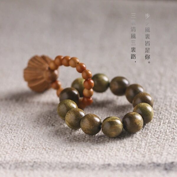 Green Sandalwood Lotus Seed Rosette Play String Women's Buddha Beads Disc Play Pieces Rosary Male-1