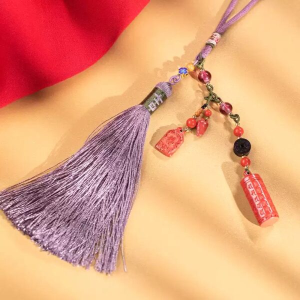 Cinnabar Car Hanging Year of the Dragon Tassel Spike Pendant Car Car Decoration-1