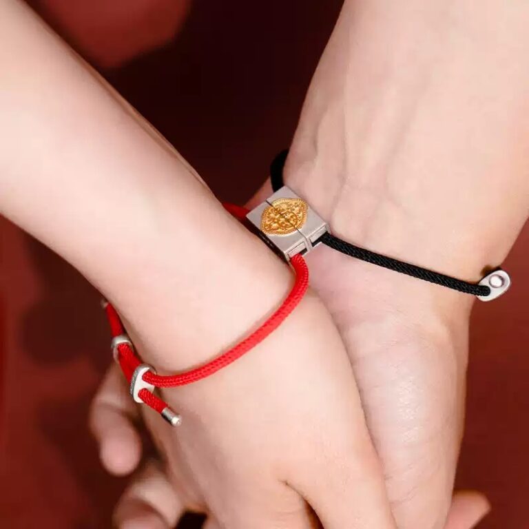 Original heart to heart small red rope bracelet a pair of couple models men and women 925 silver gold-plated colour hand rope-10