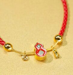 The fate of the red hand rope ladies raw couple models braided rope transfer beads bracelet 925 silver jewellery-1