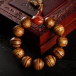 Authentic Jinshi Nanmu Buddha Bead Strings 108 Sichuan Insidious Wood Water Wave Shadow Men's and Women's Models Bracelets-1