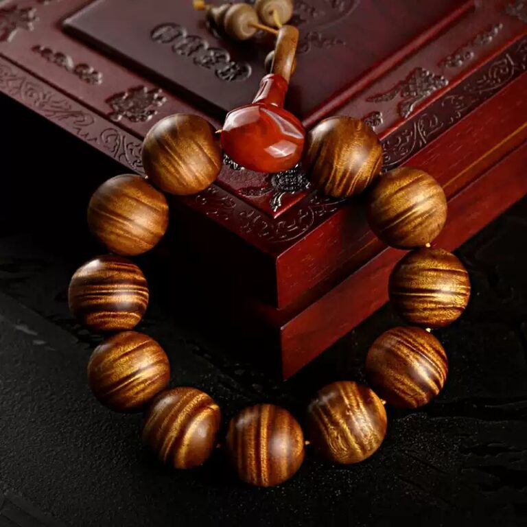 Authentic Jinshi Nanmu Buddha Bead Strings 108 Sichuan Insidious Wood Water Wave Shadow Men's and Women's Models Bracelets-1