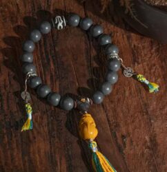 Tiger Tooth Dzi Bead Incense Grey Buddha Bead String Tibetan Handheld Rosary Men and Women Literature Disc Play Bracelet-1