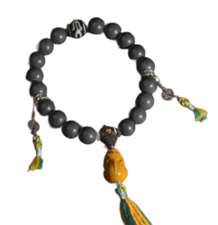 Tiger Tooth Dzi Bead Incense Grey Buddha Bead String Tibetan Handheld Rosary Men and Women Literature Disc Play Bracelet