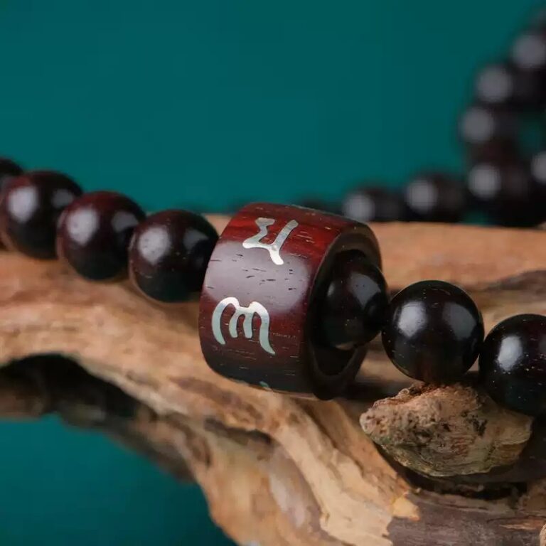 Rosewood 108 rosary beads string six words of truth running ring lotus models cultural and wooden Buddha beads-2