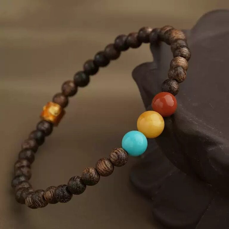 Incense Strings Beeswax Southern Red Green Pine Wood Disc Play Chinese Style Simple Niche Literature Play Bracelet Female-1