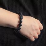 Obsidian Strings Men's Six Words of Truth Brave Obsidian Bracelet Transit Beads Beads-2