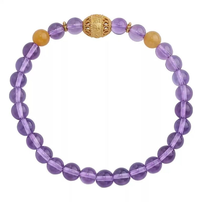 Amethyst Golden Jade String 925 Silver Bracelet Single Circle Niche Female Models to Send Girlfriend Birthday Gift