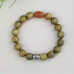 925 Silver Green Sandalwood Strings New Chinese Style Buddha Beads Rosary Beads Transfer Beads Play Disc Play Bracelets for Men and Women Models-1