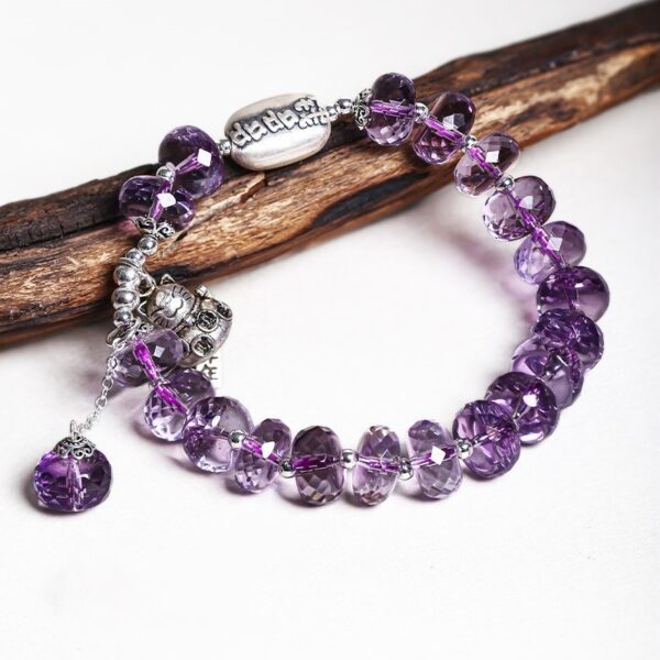 Amethyst Bracelet Beckon Fortune Cat Brave String to Send Girlfriend Birthday Gift This Year String Jewellery-1